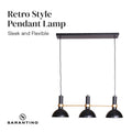 Sarantino 3-Light Adjustable Pendant Lamp 80x20x27~120cm, Elegant Design - SuperSaverAU - view 2