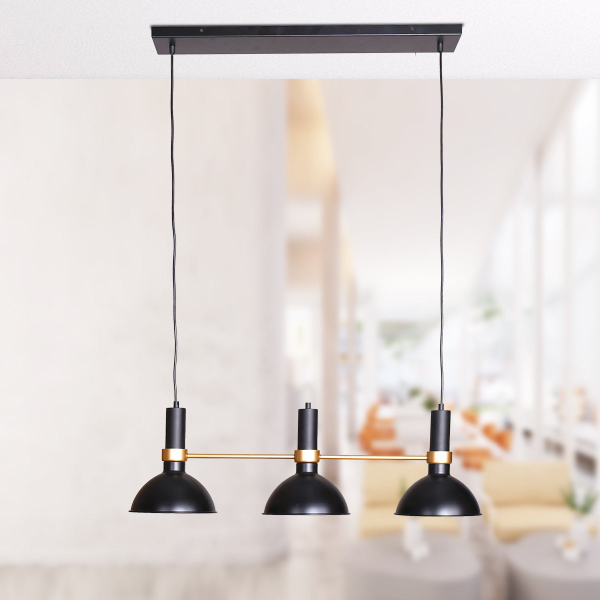 Sarantino 3-Light Adjustable Pendant Lamp 80x20x27~120cm, Elegant Design - SuperSaverAU - view 3