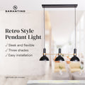 Sarantino 3-Light Adjustable Pendant Lamp 80x20x27~120cm, Elegant Design - SuperSaverAU - view 4