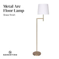 Sarantino Metal Floor Lamp, Antique Brass Finish, 36 x 36 x 163cm, Cream Shade - SuperSaverAU - view 3