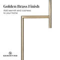 Sarantino Metal Floor Lamp, Antique Brass Finish, 36 x 36 x 163cm, Cream Shade - SuperSaverAU - view 4