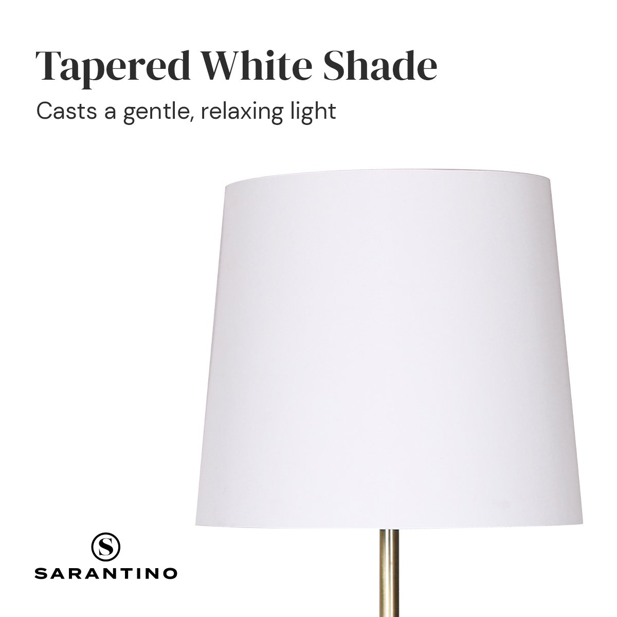Sarantino Metal Floor Lamp, Antique Brass Finish, 36 x 36 x 163cm, Cream Shade - SuperSaverAU - view 5
