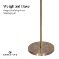 Sarantino Metal Floor Lamp, Antique Brass Finish, 36 x 36 x 163cm, Cream Shade - SuperSaverAU - view 6