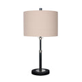 Sarantino Black Metal Table Lamp with Linen Shade - Elegant Design - SuperSaverAU - view 1