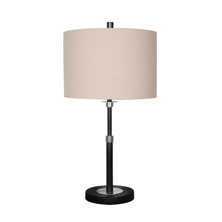 Sarantino Black Metal Table Lamp with Linen Shade - Elegant Design - SuperSaverAU - view 1