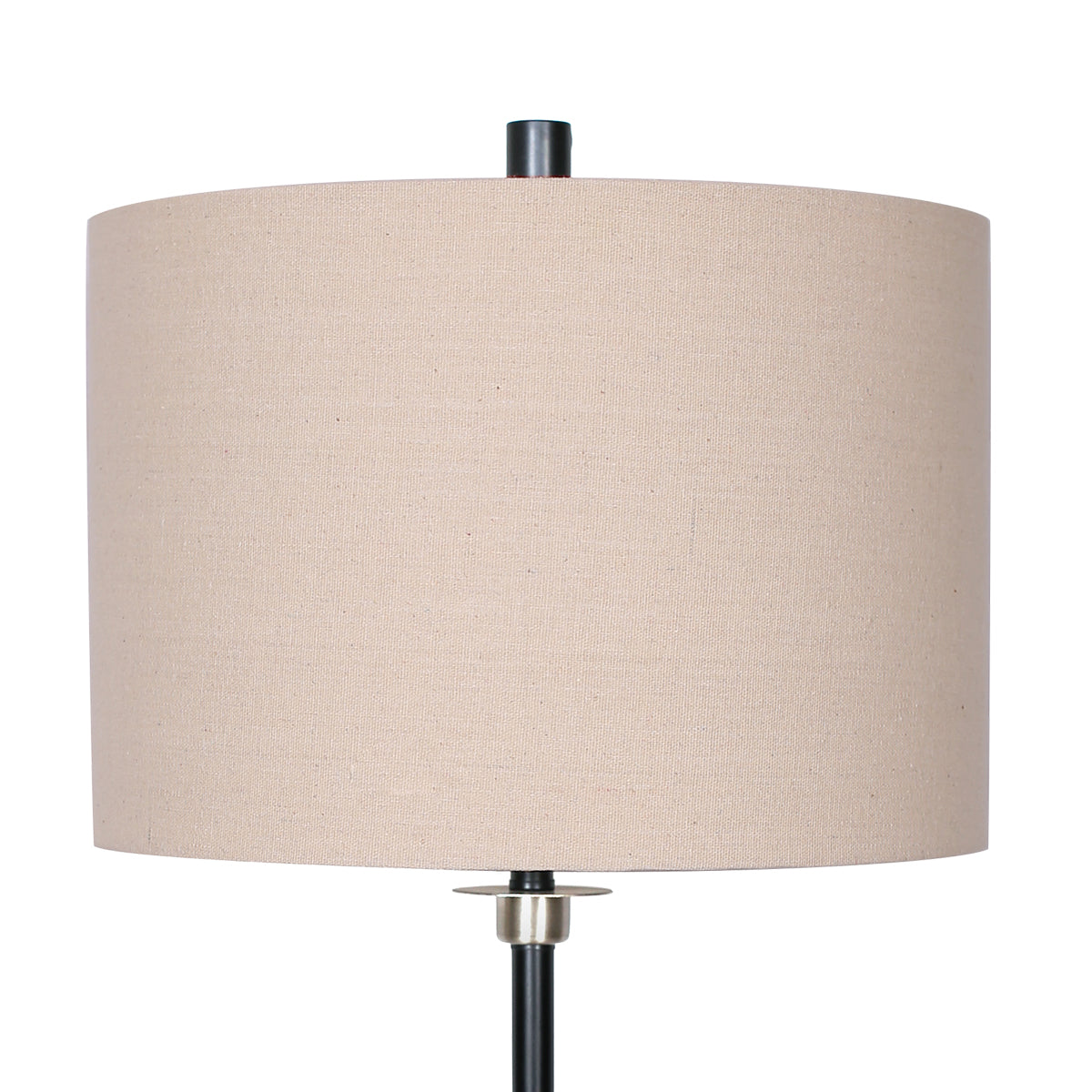 Sarantino Black Metal Table Lamp with Linen Shade - Elegant Design