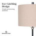 Sarantino Black Metal Table Lamp with Linen Shade - Elegant Design - SuperSaverAU - view 5