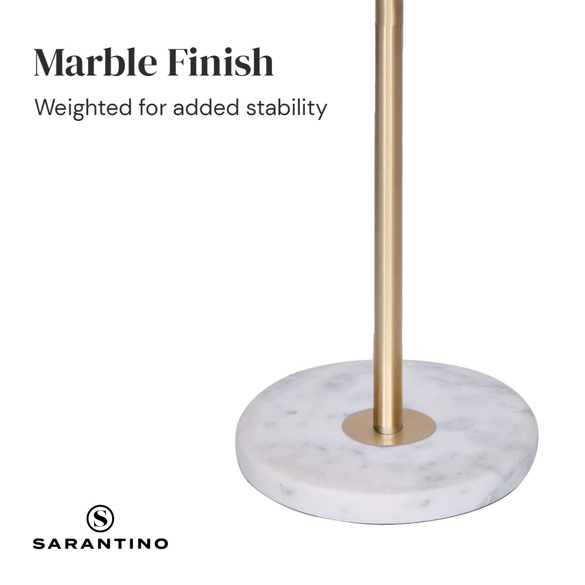 Sarantino Marble & Metal End Table Lamp - Adjustable Height