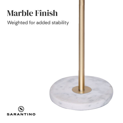 Sarantino Marble & Metal End Table Lamp - Adjustable Height