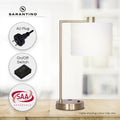 Sarantino Metal Task Lamp with USB Charging Port, 29.5x22x48cm, Antique Brass Finish - SuperSaverAU - view 2