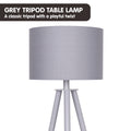 Sarantino Tripod Desk Lamp, 30.5x30.5x56.5cm, Metal & Wood, Grey Shade - SuperSaverAU - view 2