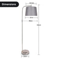 Sarantino Metal Task Floor Lamp 32x50x150cm Nickel Finish Grey Fabric Shade - SuperSaverAU - view 1