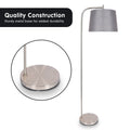 Sarantino Metal Task Floor Lamp 32x50x150cm Nickel Finish Grey Fabric Shade - SuperSaverAU - view 2
