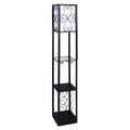 Sarantino Metal Etagere Floor Lamp with Wine Holder Shelf, 26 x 26 x 160cm - SuperSaverAU - view 1