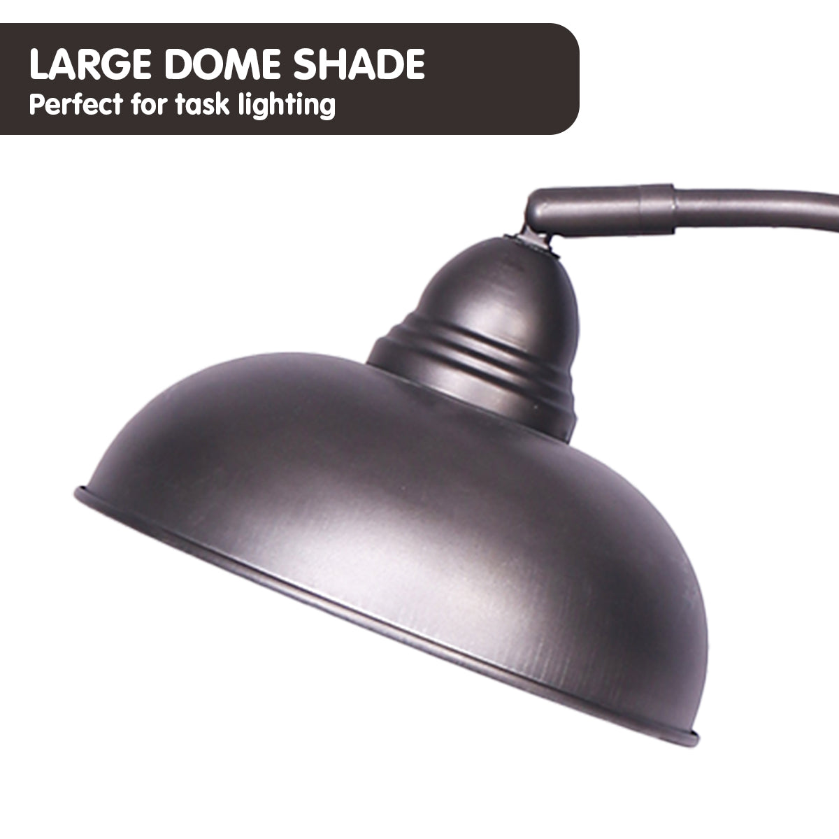 Sarantino Industrial Adjustable Task Table Lamp - Dark Grey Finish