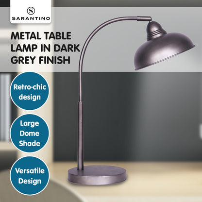 Sarantino Industrial Adjustable Task Table Lamp - Dark Grey Finish