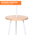 Sarantino Metal Tripod Floor Lamp with Wooden Table Shelf, 36 x 36 x 152cm - SuperSaverAU - view 2