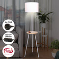 Sarantino Metal Tripod Floor Lamp with Wooden Table Shelf, 36 x 36 x 152cm - SuperSaverAU - view 3