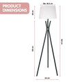 Sarantino Tripod Floor Lamp - Metal & Antique Brass with Off-White Shade - SuperSaverAU - view 2