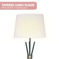 Sarantino Tripod Floor Lamp - Metal & Antique Brass with Off-White Shade - SuperSaverAU - view 3