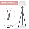 Sarantino Tripod Floor Lamp - Metal & Antique Brass with Off-White Shade - SuperSaverAU - view 4