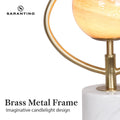 Sarantino Sculptural Orange Glass Table Lamp with White Marble Base - SuperSaverAU - view 3