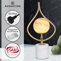 Sarantino Sculptural Orange Glass Table Lamp with White Marble Base - SuperSaverAU - view 4
