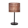 Sarantino Rattan Desk Lamp with Black Marble Base - Natural Brown Shade - SuperSaverAU - view 1