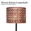 Sarantino Rattan Desk Lamp with Black Marble Base - Natural Brown Shade - SuperSaverAU - view 4