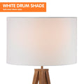 Sarantino Metal Tripod Floor Lamp with Wooden Finish & White Shade - SuperSaverAU - view 3