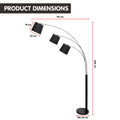 Sarantino 3-Light Arc Floor Lamp, Adjustable Black, 200cm, Mid-Century Modern - SuperSaverAU - view 1