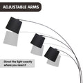 Sarantino 3-Light Arc Floor Lamp, Adjustable Black, 200cm, Mid-Century Modern - SuperSaverAU - view 2
