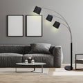 Sarantino 3-Light Arc Floor Lamp, Adjustable Black, 200cm, Mid-Century Modern - SuperSaverAU - view 3