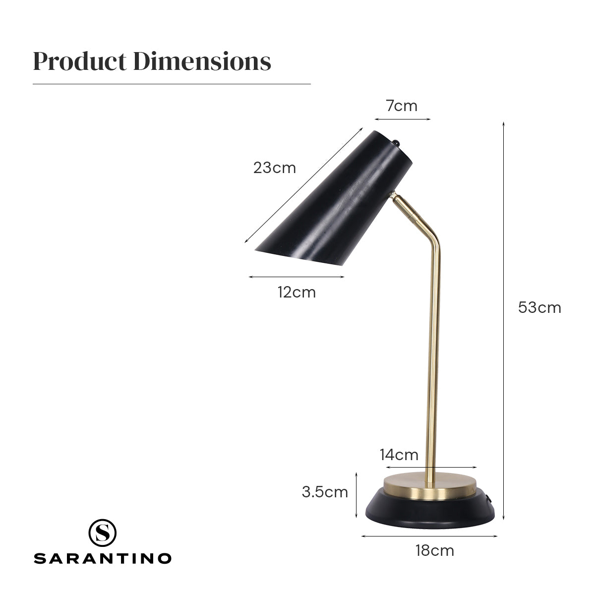 Sarantino Brass Finish Table Lamp - 35.5x18x53cm, Unique Shade, Assembly Required - SuperSaverAU - view 3