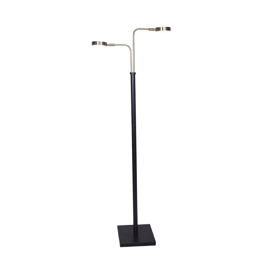 Sarantino LED Floor Lamp, 2 Adjustable Lights, Brushed Gold & Black, 51 x 148cm - SuperSaverAU - view 1