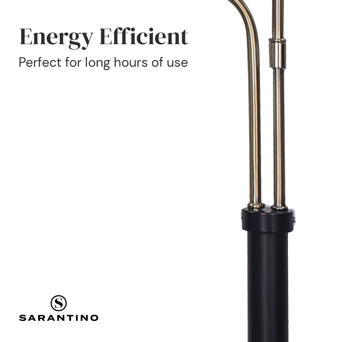 Sarantino LED Floor Lamp, 2 Adjustable Lights, Brushed Gold & Black, 51 x 148cm - SuperSaverAU - view 4