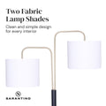 Sarantino Floor Lamp 26.5x26.5x167CM, White Linen Shade, Brushed Gold/Black Finish - SuperSaverAU - view 2