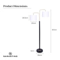Sarantino Floor Lamp 26.5x26.5x167CM, White Linen Shade, Brushed Gold/Black Finish - SuperSaverAU - view 4