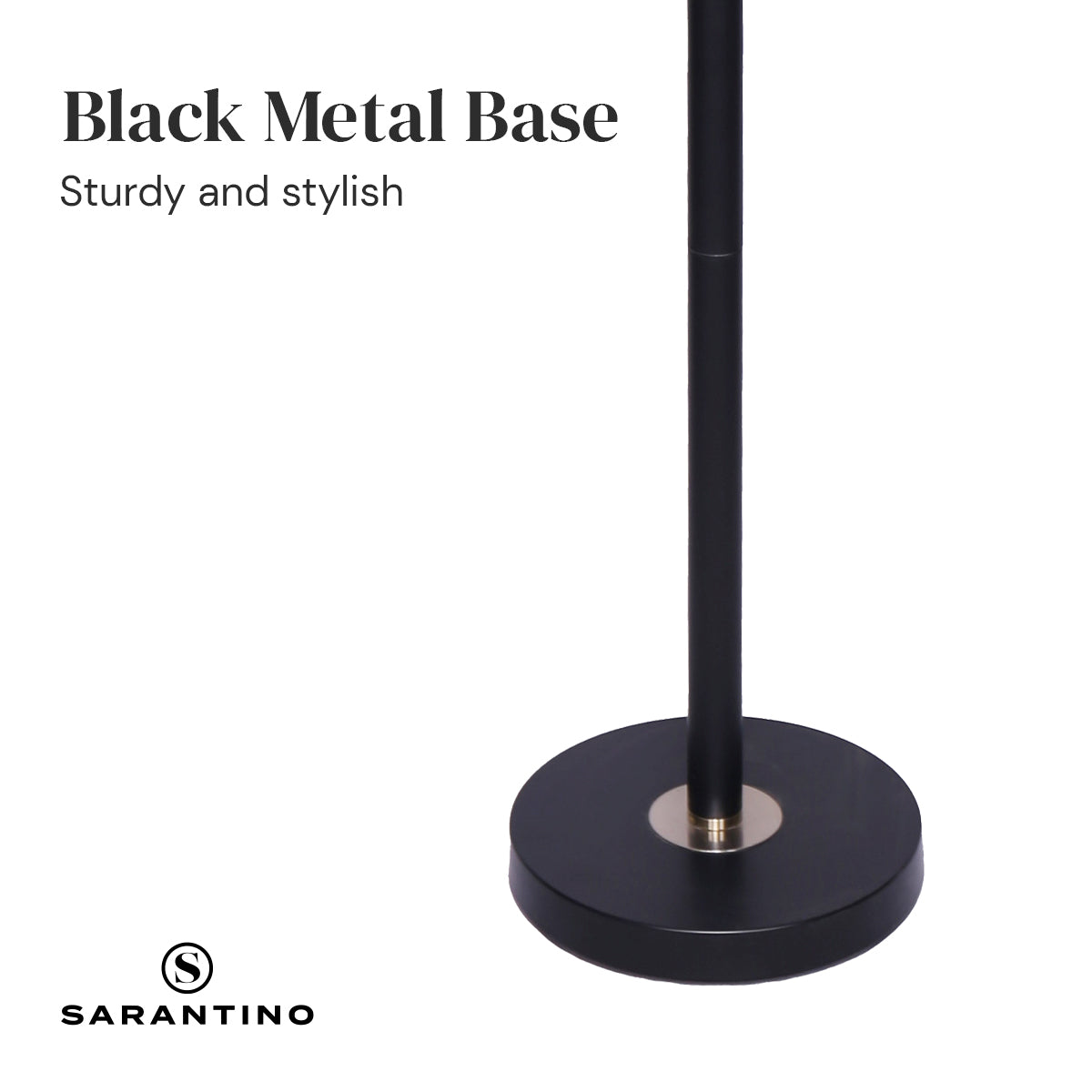 Sarantino Floor Lamp 26.5x26.5x167CM, White Linen Shade, Brushed Gold/Black Finish - SuperSaverAU - view 8