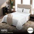 Laura Hill 750 Thread Count Pure Cotton Queen Bed Sheet Set 4 Piece Gift Pack - White - SuperSaverAU - view 2