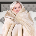 Laura Hill Faux Mink Blanket Double-Sided 600GSM Queen Size Beige - SuperSaverAU - view 3