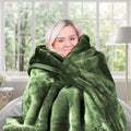 Laura Hill 600GSM Double-Sided Faux Mink Blanket – Green Queen