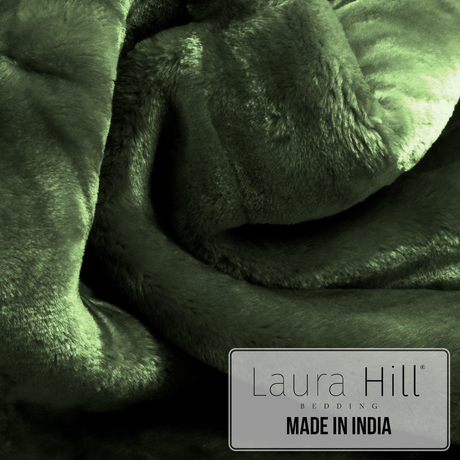 Laura Hill 600GSM Double-Sided Faux Mink Blanket – Green Queen