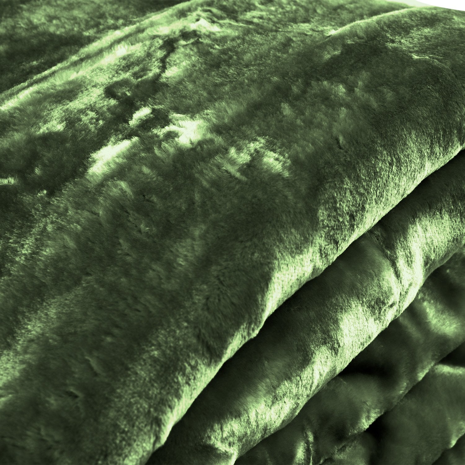 Laura Hill 600GSM Double-Sided Faux Mink Blanket – Green Queen