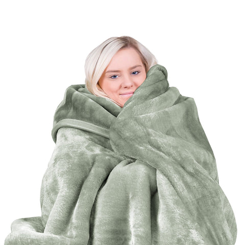Laura Hill Faux Mink Blanket Queen Size 220x240cm Double-Sided 600GSM - SuperSaverAU - view 1