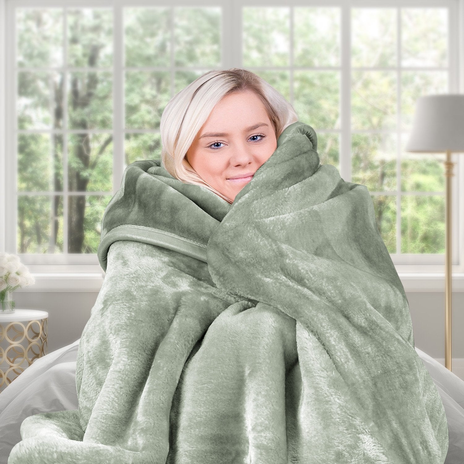 Laura Hill Faux Mink Blanket Queen Size 220x240cm Double-Sided 600GSM - SuperSaverAU - view 3
