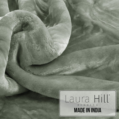 Laura Hill 600-GSM Mink Blanket Queen Size Double-Sided Soft Plush Bed Faux Throw Rug 220 X 240cm Sage
