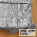 Laura Hill Faux-Mink Blanket Double Sided 220x240cm Soft Plush Throw Rug - SuperSaverAU - view 3