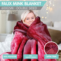 Laura Hill Faux-Mink Blanket Double Sided 220x240cm Soft Plush Throw Rug - SuperSaverAU - view 3