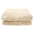Laura Hill Faux Mink Throw Rug Blanket 220x240cm Double-Sided Heavy 800gsm - Cream - SuperSaverAU - view 1